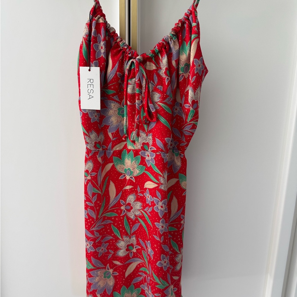 RESA Red and Green Floral Dress